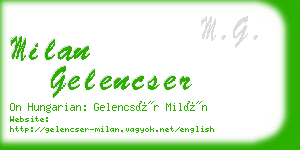 milan gelencser business card